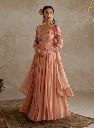 Blush Rose Anarkali And Dupatta by Chhavvi Aggarwal available on Indiaspopup.com