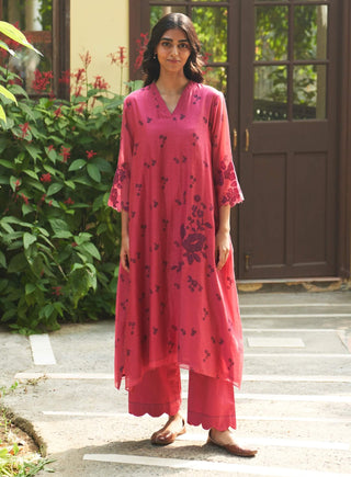 Rouge Applique Tunic And Pants by Vaayu available on Indiaspopup