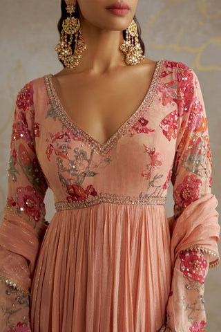 Blush Rose Anarkali And Dupatta by Chhavvi Aggarwal available on Indiaspopup.com