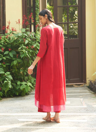 Crimson Applique Tunic And Pants by Vaayu available on Indiaspopup