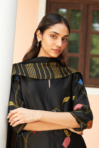 Coal embroidered kurta set
