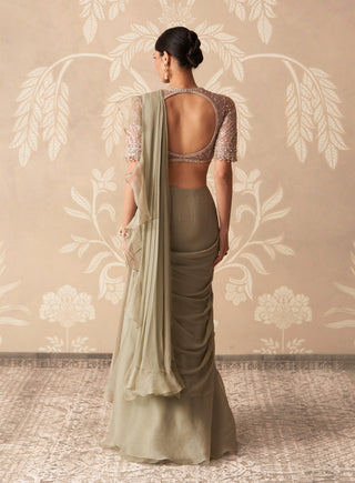 Sage green fitoor sari with blouse