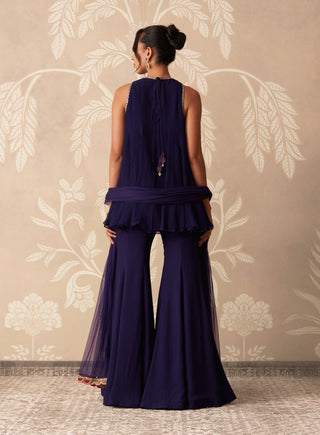 Purple mannat kurti sharara set