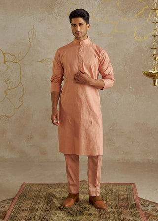 Blush Light Pink Kurta And Pants by Chhavvi Aggarwal Men available on Indiaspopup.com