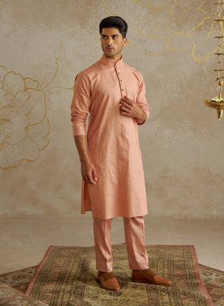 Blush Light Pink Kurta And Pants by Chhavvi Aggarwal Men available on Indiaspopup.com