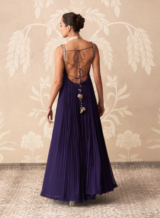 Purple fasana anarkali set