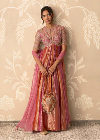 Fuchsia orange ranjhna anarkali set