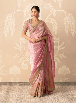 Fuchsia gold nazaakat sari set