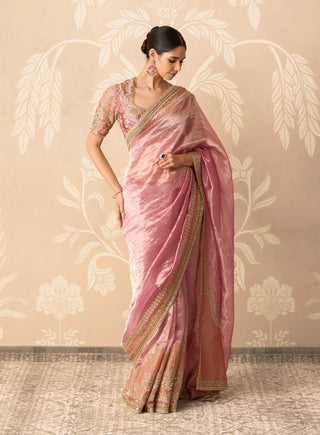 Fuchsia gold nazaakat sari set