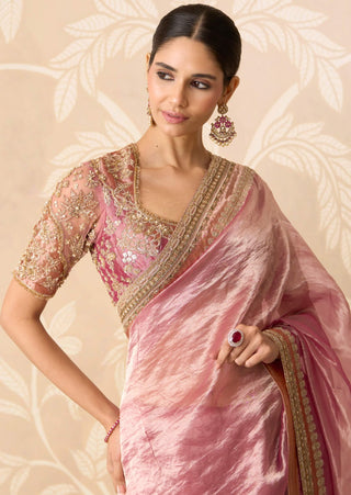 Fuchsia gold nazaakat sari set