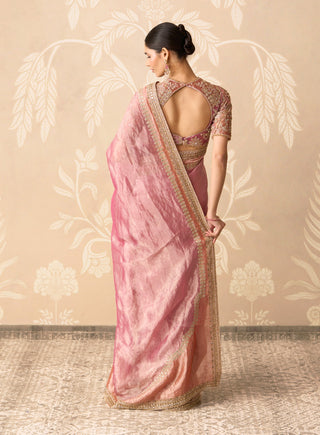 Fuchsia gold nazaakat sari set