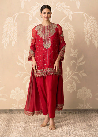 Rust orange suroor kurta salwar set