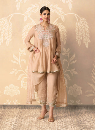 Light gold zarnoor kurta salwar set