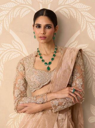 Gunmetal gold hoorani sari with blouse