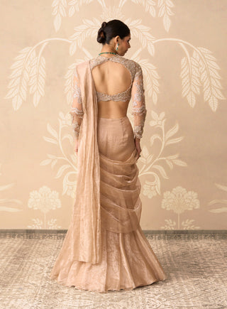 Gunmetal gold hoorani sari with blouse