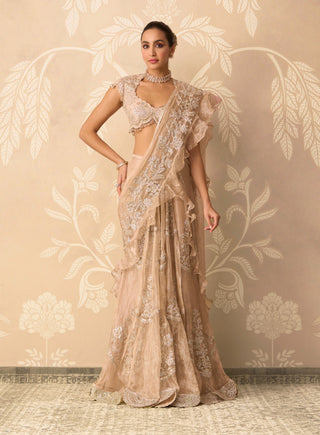 Gunmetal gold naazneen sari set