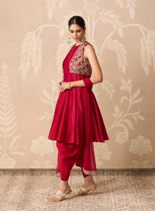 Red raabta kurta salwar set