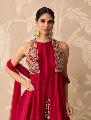 Red raabta kurta salwar set
