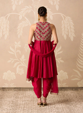 Red raabta kurta salwar set