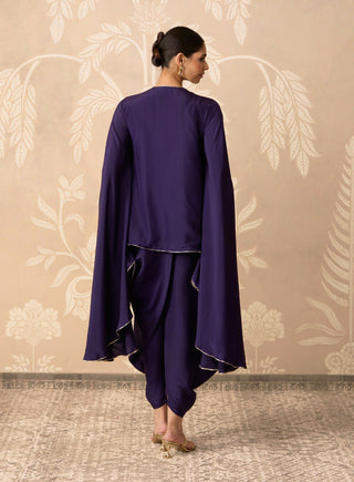 Purple zia silk cape set