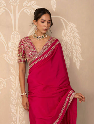 Fuchsia sahiba sari set