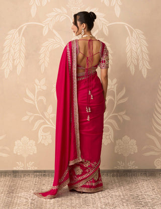 Fuchsia sahiba sari set