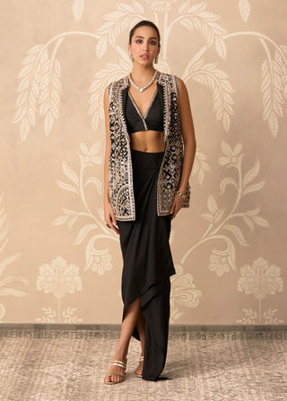 Black aaina jacket skirt set