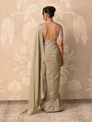 Sage green ziya sari set