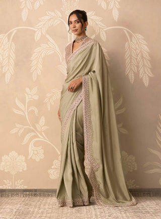 Sage green ziya sari set