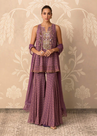 Lilac printed roohana garara set
