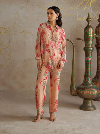 Beige Printed Shirt And Pants by Chhavvi Aggarwal available on Indiaspopup.com