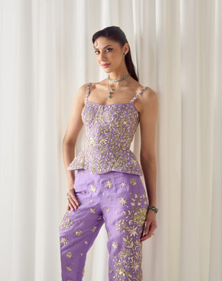 Lavender corset top and pants