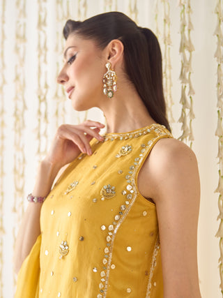 Mustard-yellow farsi salwar suit