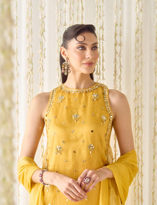 Mustard-yellow farsi salwar suit