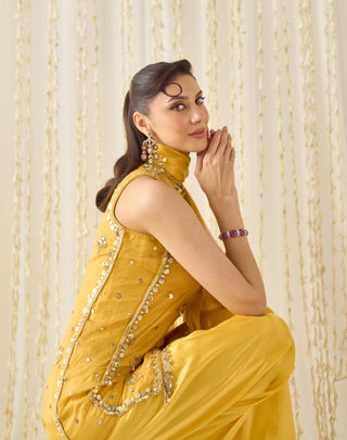 Mustard-yellow farsi salwar suit
