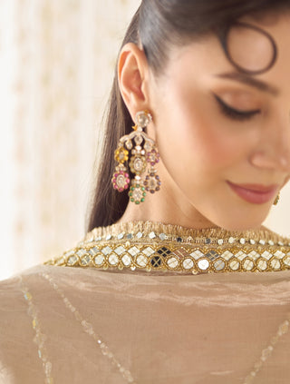 Mustard gold bustier and lehenga set