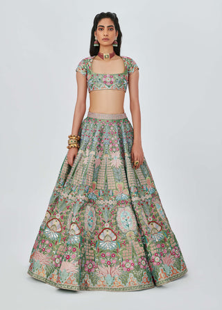 Aisha Rao-Parisa Multicolour Embellished Lehenga Set-INDIASPOPUP.COM