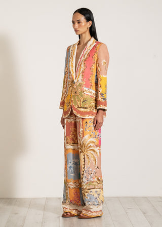 Amara multicolor collar jacket and pants
