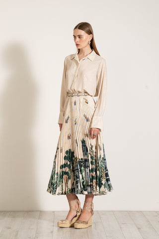 Solstice ivory shirt and skirt