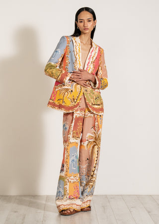Amara multicolor collar jacket and pants