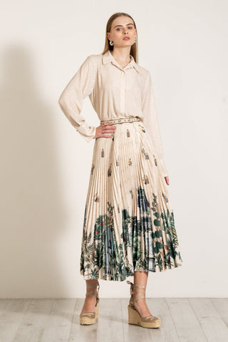 Solstice ivory shirt and skirt