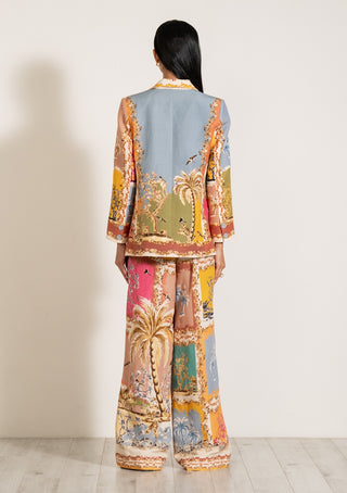 Amara multicolor collar jacket and pants