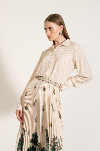 Solstice ivory shirt and skirt