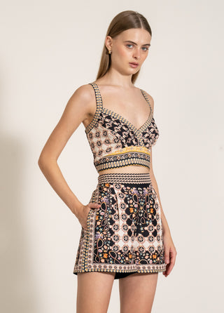 Elara pleated bustier and shorts