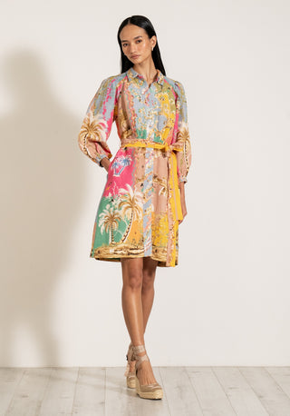Sienna pleated sleeved shirt dress