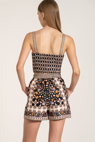 Elara pleated bustier and shorts