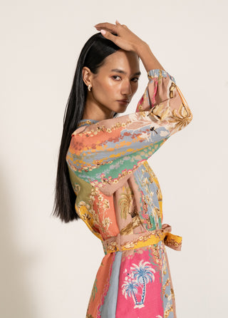 Sienna pleated sleeved shirt dress