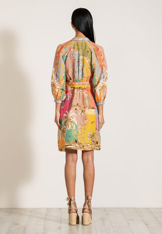 Sienna pleated sleeved shirt dress