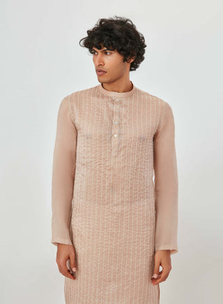 Aisha Rao Men-Zohar Ivory Embellished Sherwani Set-INDIASPOPUP.COM