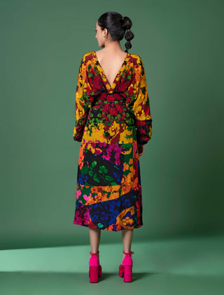 Arcadia Print Pleated Dress by Siddhartha Bansal, available on Indiaspopup.com